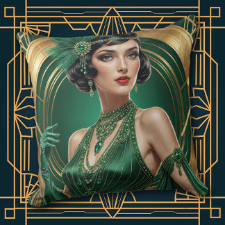 1920-tals Cocktail Elegans Flapper Flicka Kastkudd Kudde