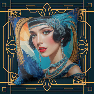1920-tals Cocktail Elegans Flapper Flicka Kastkudd Kudde