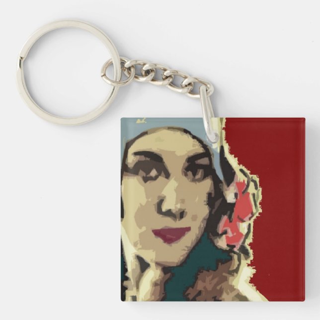 1920-tals dam i blå hatt Pop Art (Framsidan)