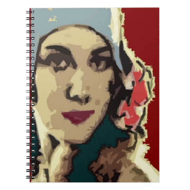 1920-tals dam i blå hatt Pop Art Anteckningsbok (Framsidan)