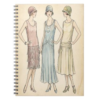 1920-tals Flapper Mode Journal — Art Deco Omslag Anteckningsbok