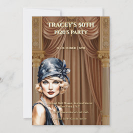 1920-tals Gatsby 50-års födelsedagsinbjudan Inbjudningar