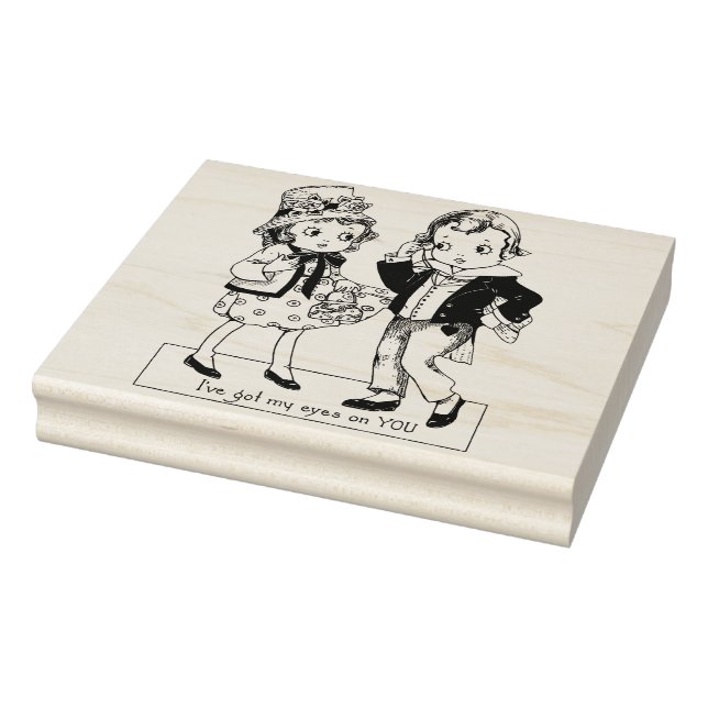 1920-tals pojke och flicka Vintage Valentines Art Stämpel (Stämpel)