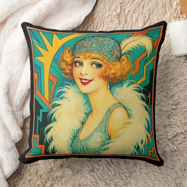 1920-tals stil Nell Brinkley flapper kast Kudde (Filt)
