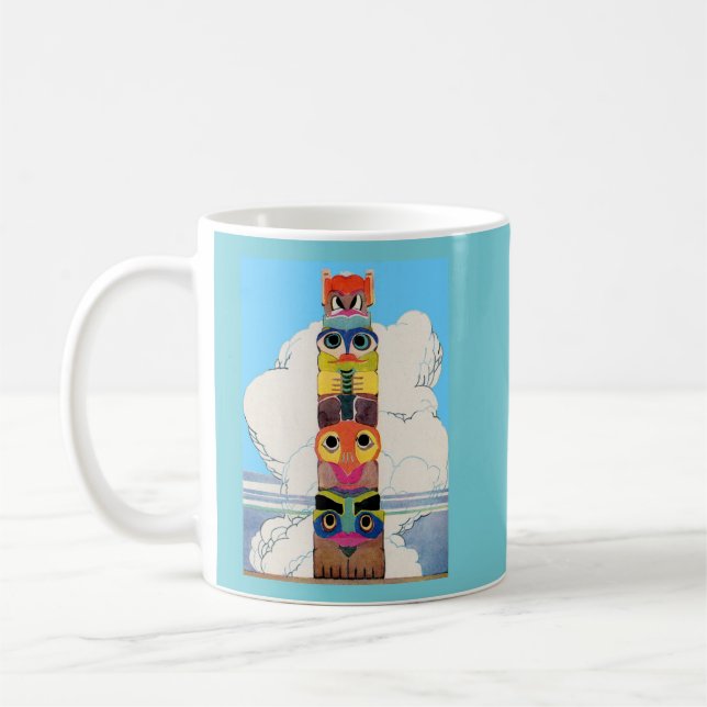 1920-tals totempål kaffemugg (Vänster)