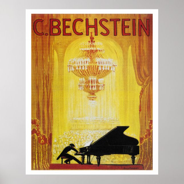 1920-tals tysk pianoreklam poster (Framsidan)