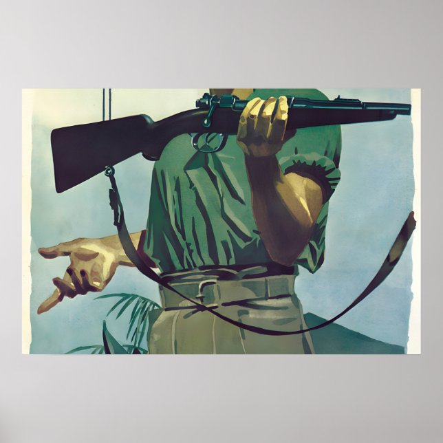 1920-tals tysk reklamplakat Mauser gevär Poster (Framsidan)