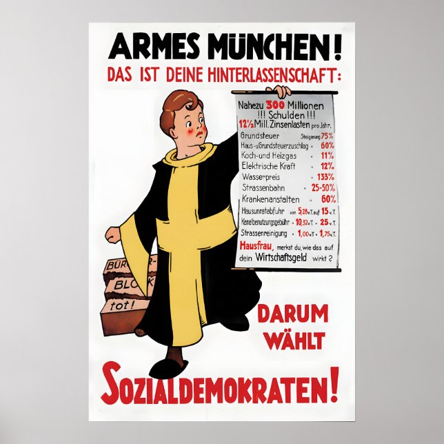 1920-tals valaffisch tyska arbetarpartiet SPD Poster (Framsidan)