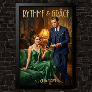 1920-tals Vintage Mode Reklam Poster