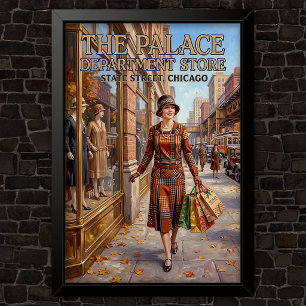 1920-tals Vintage Mode Reklam Poster