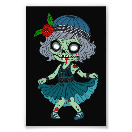 1920-tals Zombie Flapper Flicka Fototryck