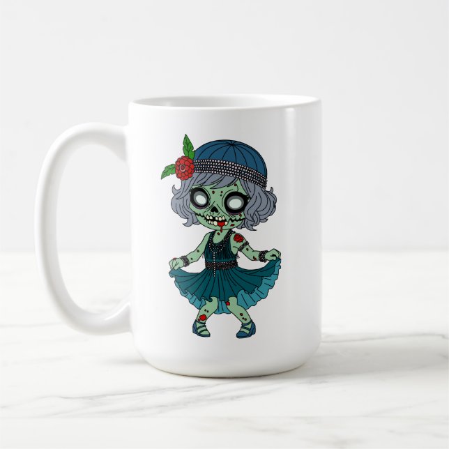 1920-tals Zombie Flapper Flicka Kaffemugg (Vänster)