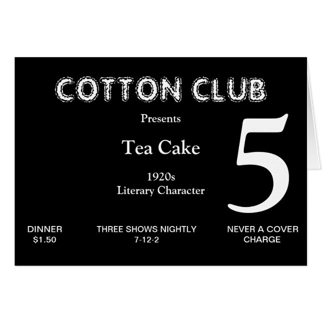 1920-talskort för Bordsnummer Hälsningskort (Framsidan Horizontal)