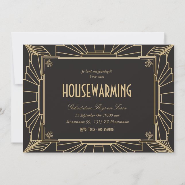 1920 - temed uitnodiging van de inwijdingsfeestpar inbjudningar (Framsida)