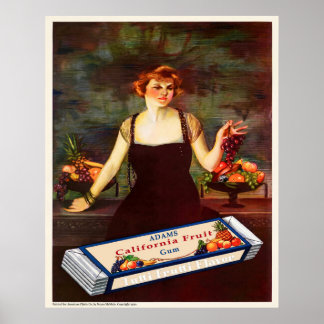 1920 Tuggummireklam från förr Poster