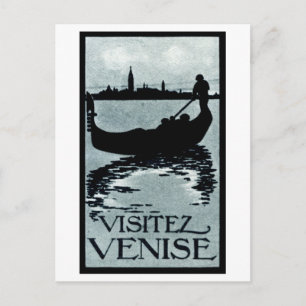 1920 Venice Travel Poster Vykort