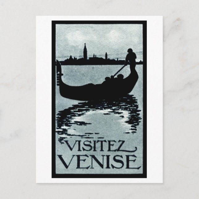 1920 Venice Travel Poster Vykort (Framsida)