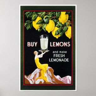 1920 Vintage Livsmedel Lemonade Poster återställd