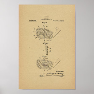 1920-Vintages utskrift av Golf Klubb Patent Art Poster