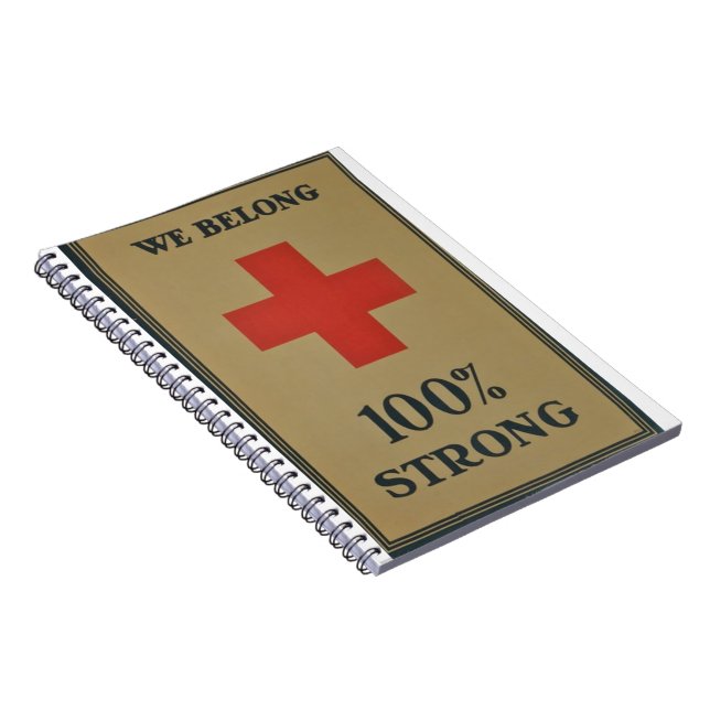 1920 WWI Red Kor "We Belong 100% Strong" Anteckningsbok (Högra Sidan)