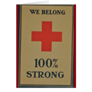 1920 WWI Red Kor "We Belong 100% Strong" Hälsningskort