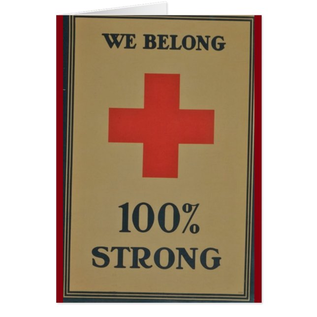 1920 WWI Red Kor "We Belong 100% Strong" Hälsningskort (Framsidan)