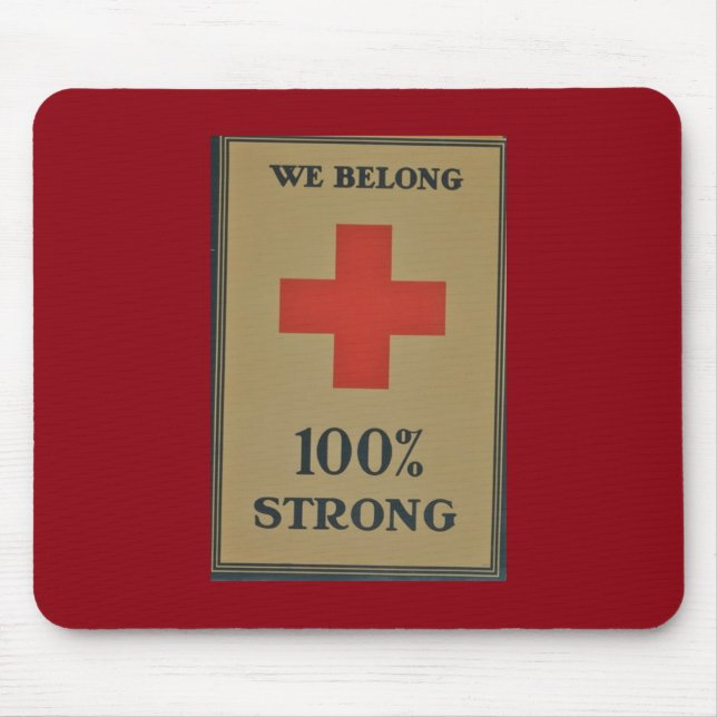 1920 WWI Red Kor "We Belong 100% Strong" Musmatta (Framsidan)
