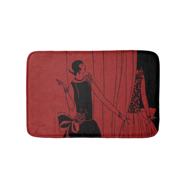 1920s Art Deco Fashion Show Model Red Badrumsmatta (Framsidan)