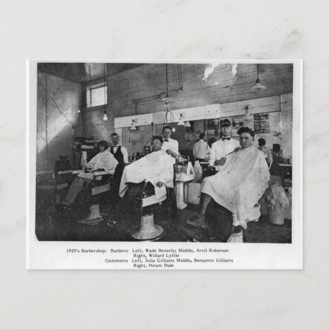 1920's Barbershop—Wise, Virginia Vykort (Framsida)
