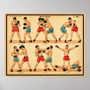 1920's Boxer Stance och Slår Poster
