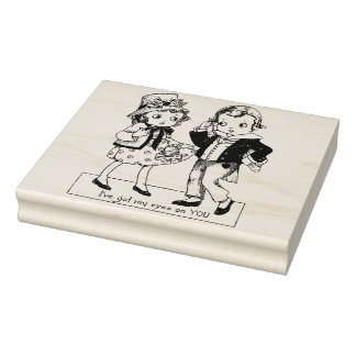 1920s boy and girl Vintage Valentines Art Stämpel