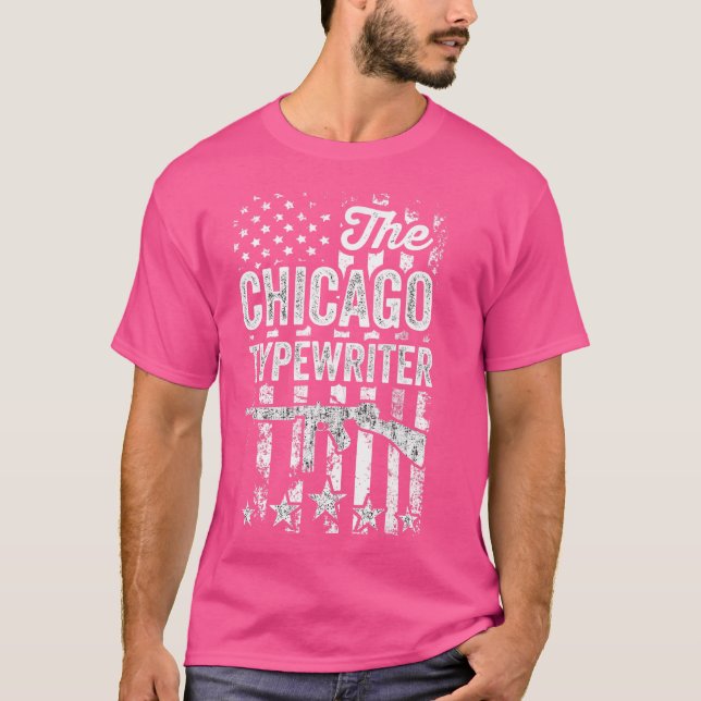 1920S Gangster Thompson Subdator Gun Chicago Typ T Shirt (Framsida)