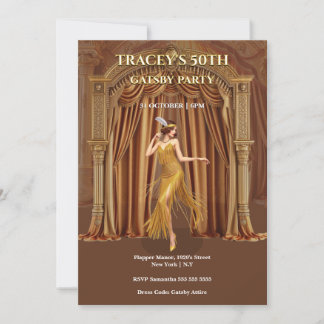 1920s Gatsby 50th Birthday Invitation Inbjudningar