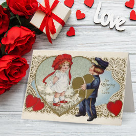 1920s Offering of Love Vintage Valentine's Day Helgkort