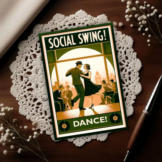 1920's Social Swing Dance Vintage Vykort (Skapare uppladdad)