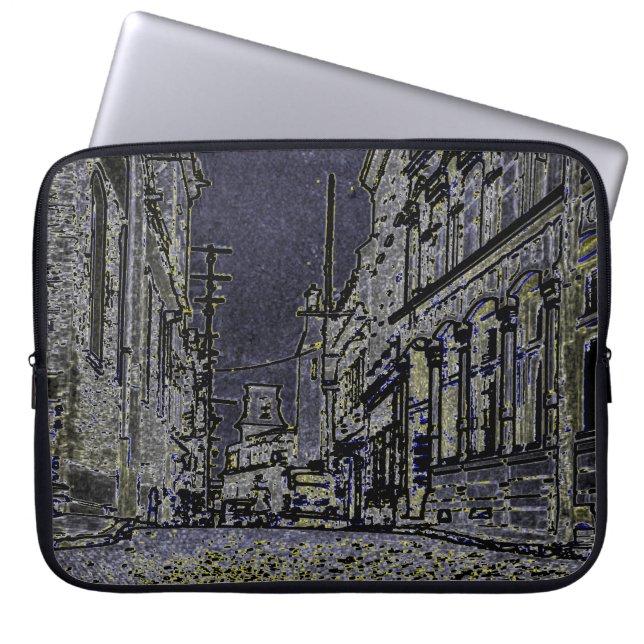 1920's Streets of Quebec Canada Art Laptop Fodral (Framsidan)
