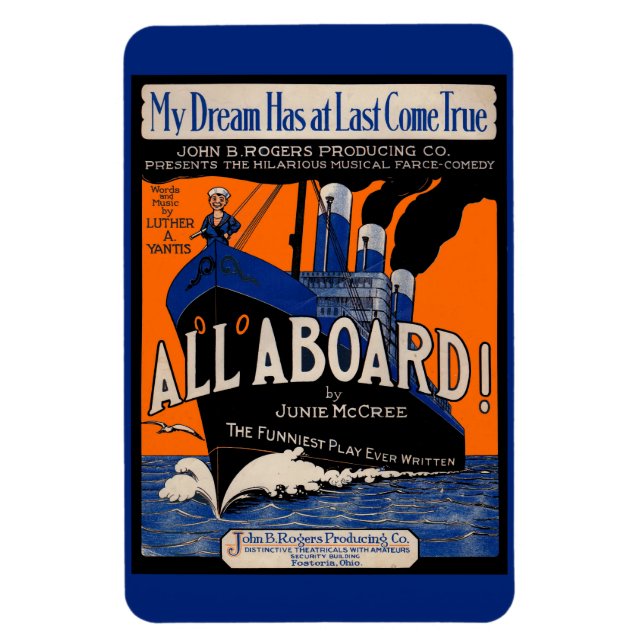 1921 All Aboard lakan-musikutskrift Magnet (Vertikal)