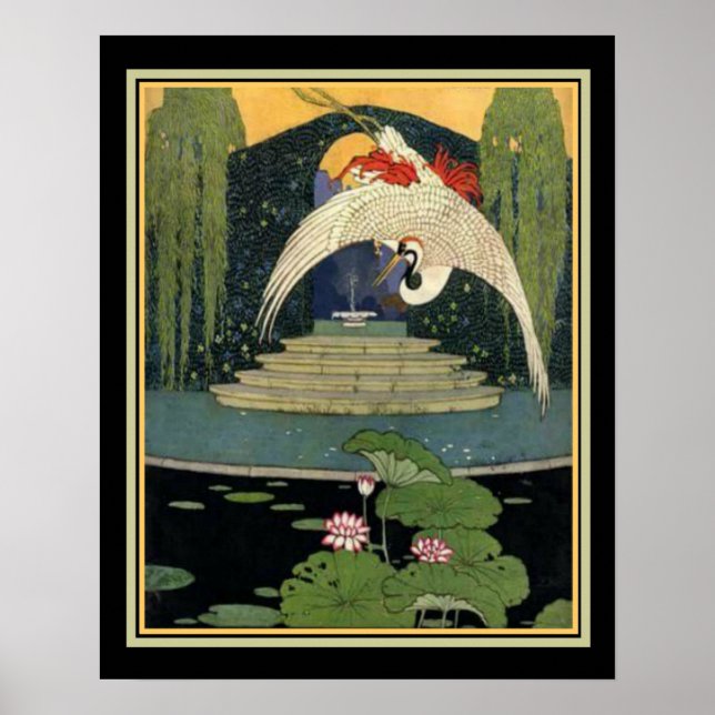 1921 Art Deco Garden Scene 16 x 20 Poster (Framsidan)