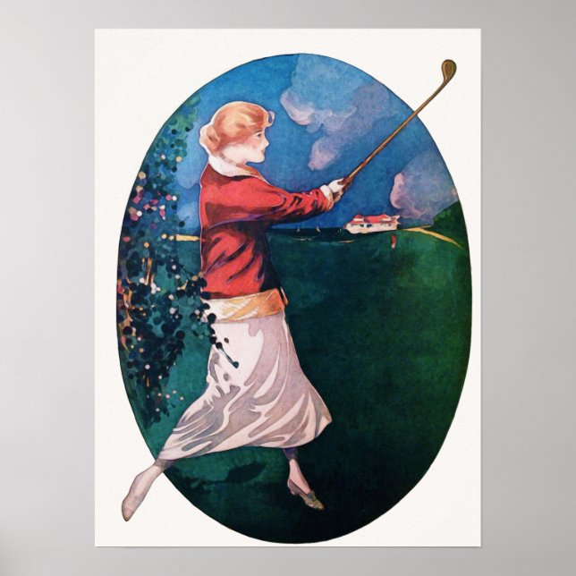 1921 Golf Watercolor-utskrift Poster (Framsidan)