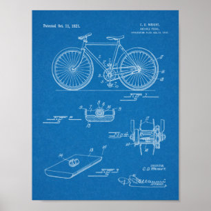 1921 Klipp ut cirkelformad design, patentbild Skri Poster