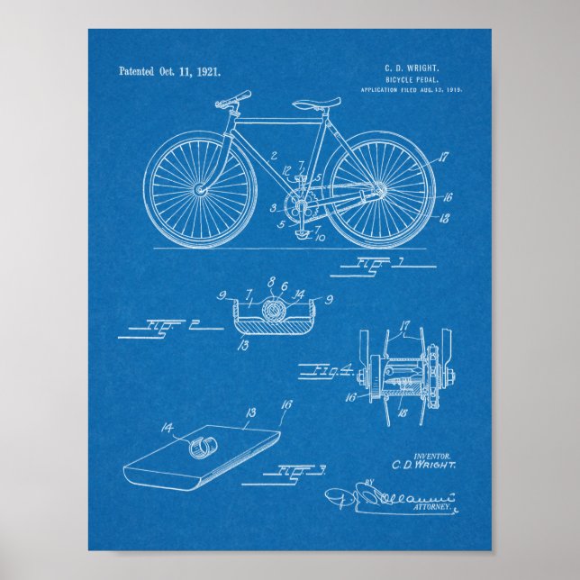 1921 Klipp ut cirkelformad design, patentbild Skri Poster (Framsidan)