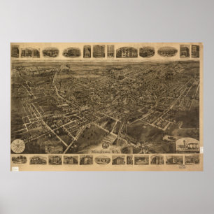 1921 Middletown, NY-fågelöga beskådar den Poster