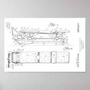 1921 Vintage Chiropraktic Bord Patent Art Print Poster