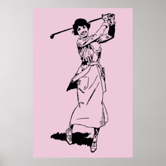 1921 Vintage Female Golfer Poster