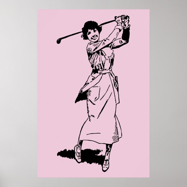 1921 Vintage Female Golfer Poster (Framsidan)