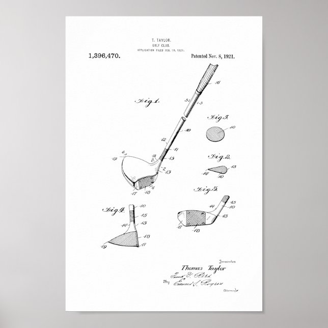 1921-Vintages Klubb - mönsterutskrift Poster (Framsidan)