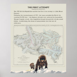 1922 Brittiska Everest-expeditionen Vintage Kartko Poster