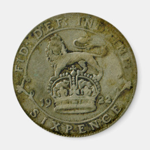 1922 brittiska sixpencemagnet magnet