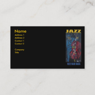 1922 JAZZ BLÅ BAS VISITKORT
