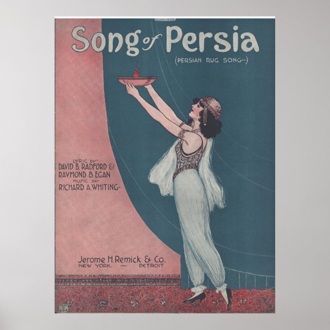1922 Sång i Persia Poster (Framsidan)